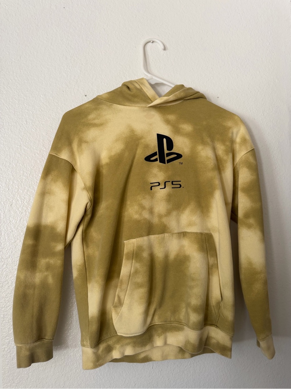 Sony PS5 Tan and Cream Tie-Dye Pullover Hoodie